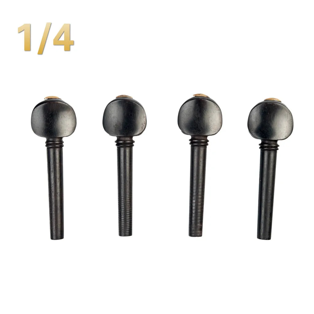 NAOMI 4pcs/1set Violin Tuning Pegs Ebony Wood Tuning Pegs w/ Gold Tips Unfitted Undrilled For 4/4-1/8 Violin