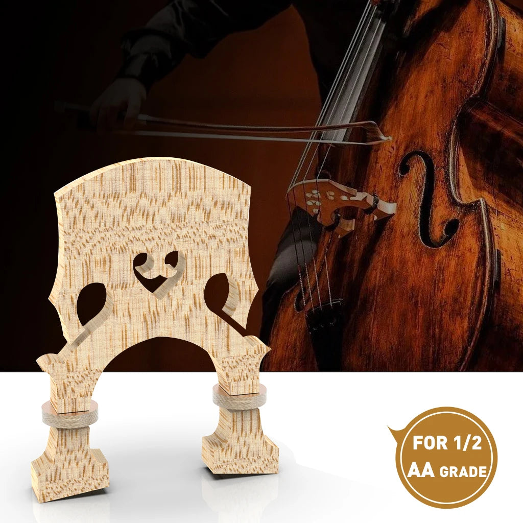 NAOMI Professional Adjustable 4/4 3/4 1/2 Double Bass Bridge Selected AA Grade Maple Wood Bridge