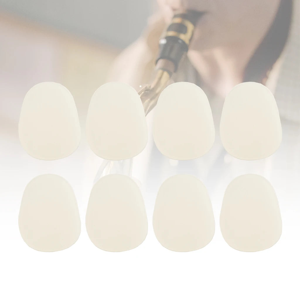 NAOMI 8pcs/1pack 0.8mm Mouthpiece Patch Cushion Rubber Pads For Soprano Alto Tenor Saxophone Clarinet Big Oval Shape