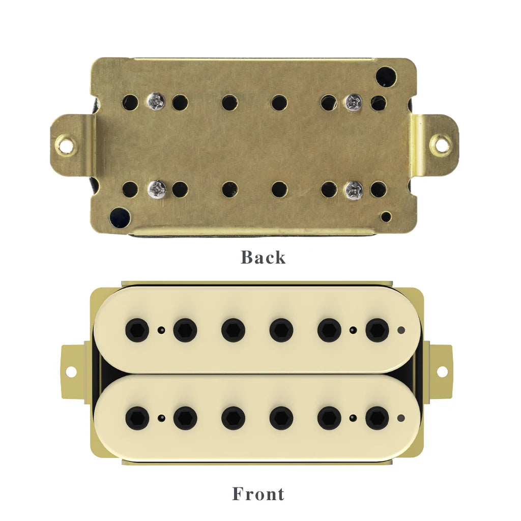 NAOMI Ceramic Electric Guitar Neck Pickup Double Coil Humbucker Pickups w/ 12 Adjustable Hexagonal Screw Pole Pieces