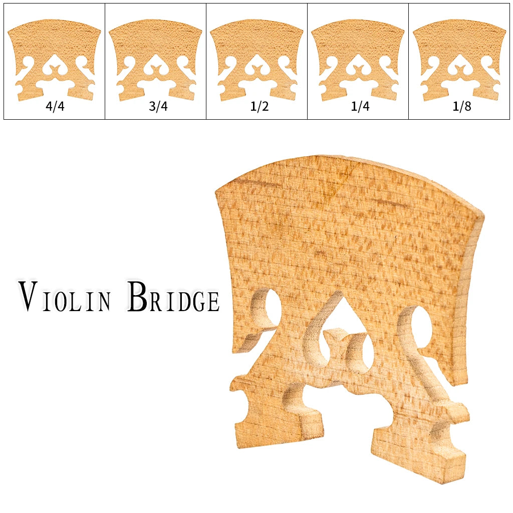 NAOMI 1PC-Maple Triditional 4/4 3/4 1/2 1/4 1/8 Violin Bridge Upside-Down Heart Baroque Violin Bridge