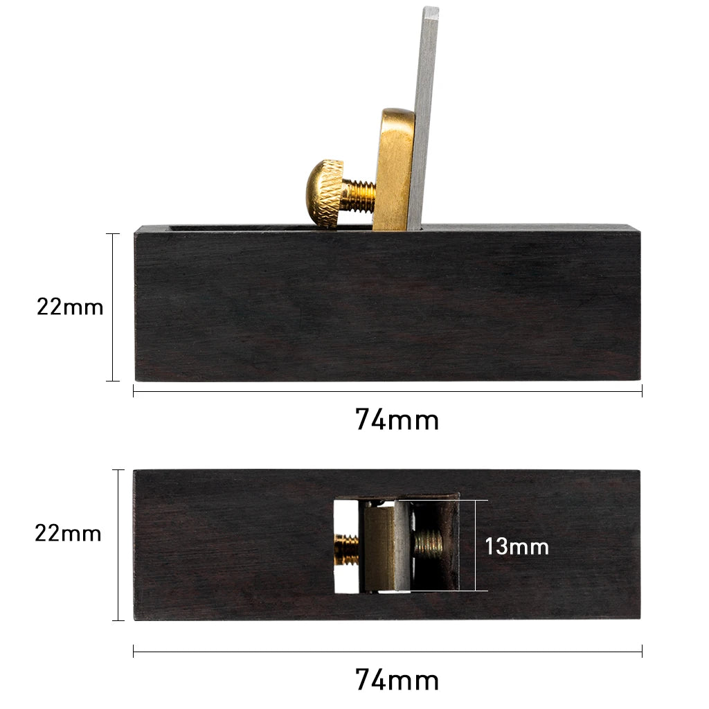 NAOMI European-Style Ebony Mini Plane Thumb Planer 5 Kinds Length Brass Screw 13mm Stainless Steel Blade Width Luthier Tool