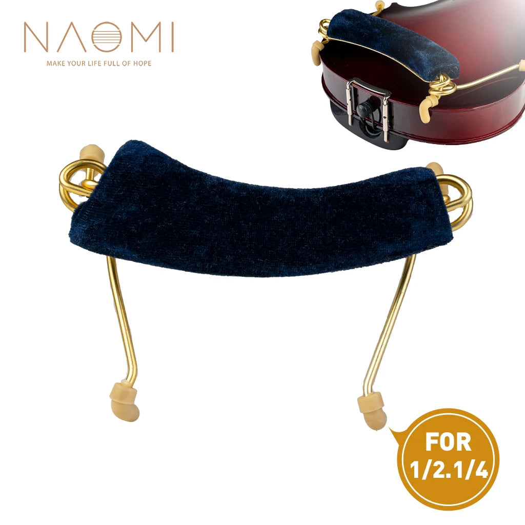 NAOMI Violin Shoulder Rest Metal Frame Flannel Support Fiddle Shoulder Rest Fit For 4/4 3/4 1/2 1/4 1/8 Violin Use