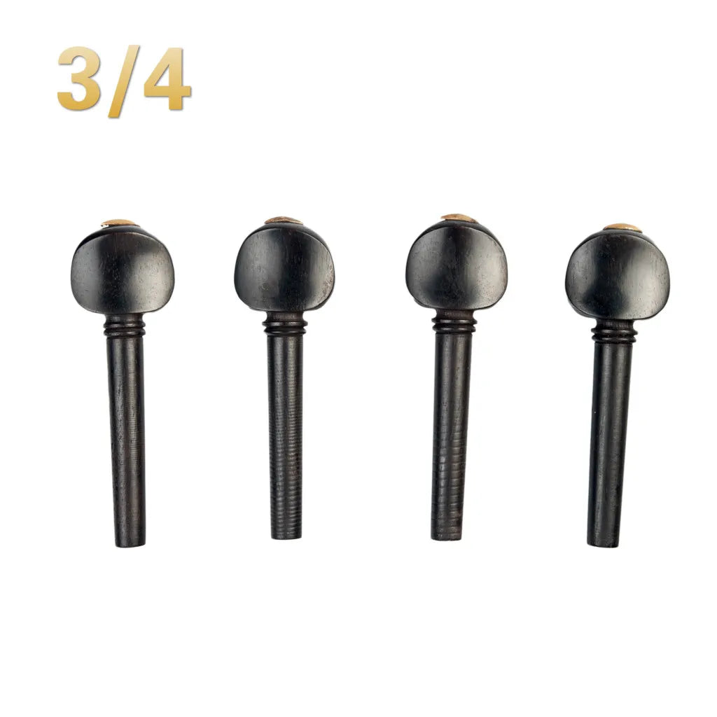 NAOMI 4pcs/1set Violin Tuning Pegs Ebony Wood Tuning Pegs w/ Gold Tips Unfitted Undrilled For 4/4-1/8 Violin