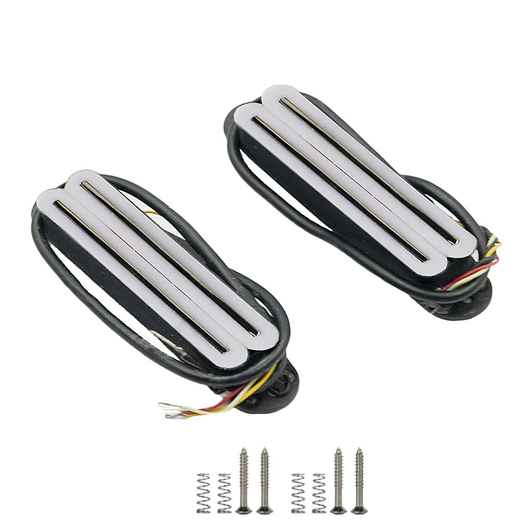 NAOMI 2PCS Dual Hot Rail Style Twin Coil Humbucker Pickup Set w/ Spring And Screws Easy To Install Shield Low Noise
