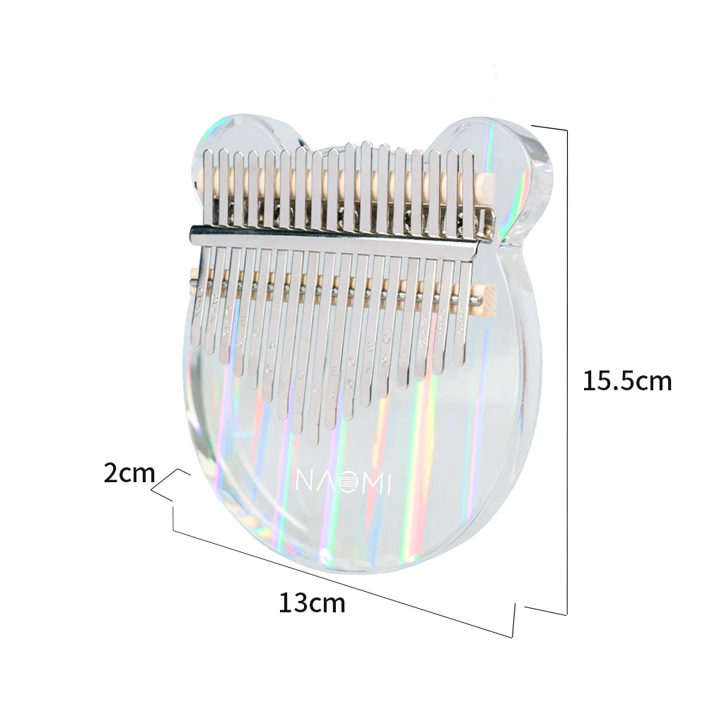 NAOMI Thumb Piano Rainbow Clear Kalimba Arcylic 17 Keys Kalimba Portable Finger Piano W/ Tuning Hammer Hard Case