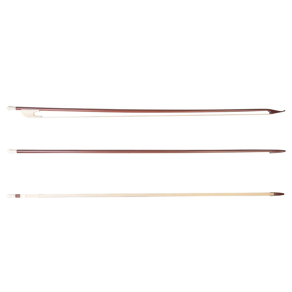 NAOMI Baroque Style Brazilwood Violin Bow W/Ivory Like Frog White Horsehair Light And Artful