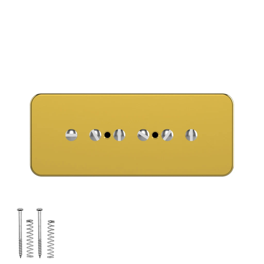 NAOMI 2pcs P90 Soapbar Pickup Bridge & Neck Single Coil Pickup Set Golden Metal Cover Ceramic Magnet For Electric Guitar Parts