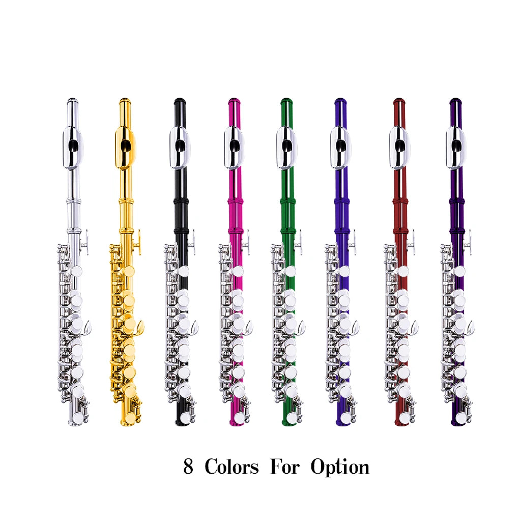 NAOMI Nickel Plated C Key Piccolo Black Color W/ Case Cleaning Rod And Cloth And Gloves Cupronickel Piccolo Set