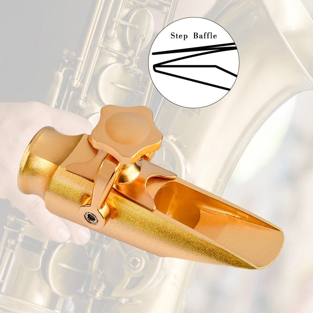 NAOMI Professional Soprano Saxophone Mouthpiece w/Cap And Adjustable Sax Ligature Size 5.6.7.8.9 Step Baffle