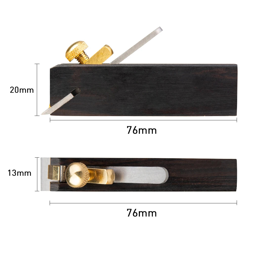 NAOMI European-Style Ebony Mini Plane Thumb Planer 5 Kinds Length Brass Screw 13mm Stainless Steel Blade Width Luthier Tool