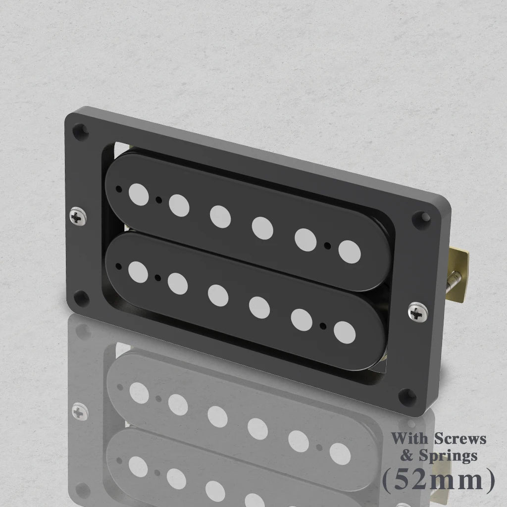 NAOMI Bridge Humbucker Dual Coil Electric Guitar Pickup 52mm High Output 12pcs Flat Top Pole Pieces For LP Style Guitar