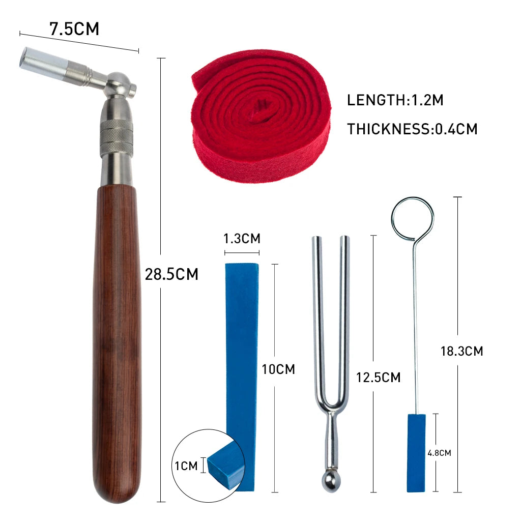 NAOMI Piano Tuning Kit Hammer Lever Tuner Star Head Mute Tools Temperament Strip  Fork And Case Best For Beginner