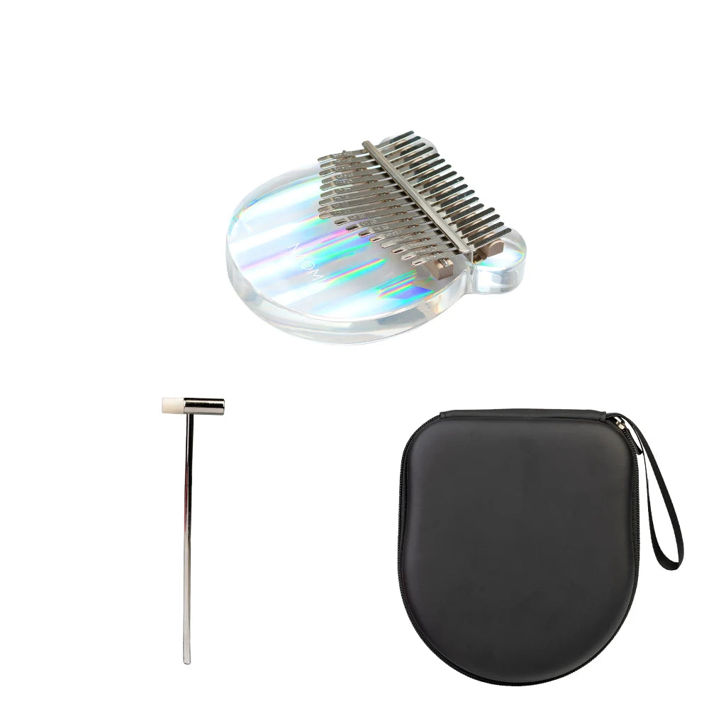 NAOMI Thumb Piano Rainbow Clear Kalimba Arcylic 17 Keys Kalimba Portable Finger Piano W/ Tuning Hammer Hard Case