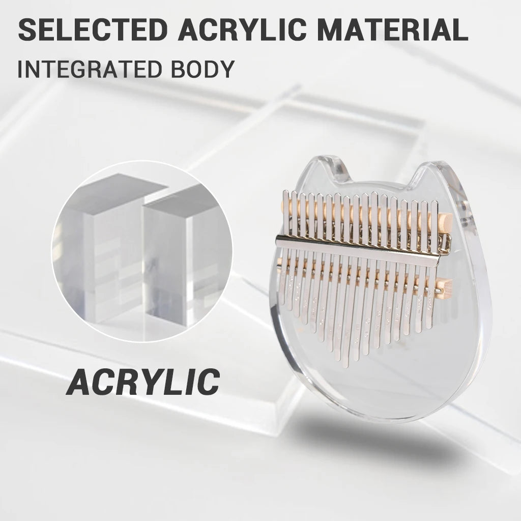 NAOMI K01-C Kalimba Instrument Cute Crystal Acrylic Material Kalimba Engraved Keys 17 African Thumb Piano
