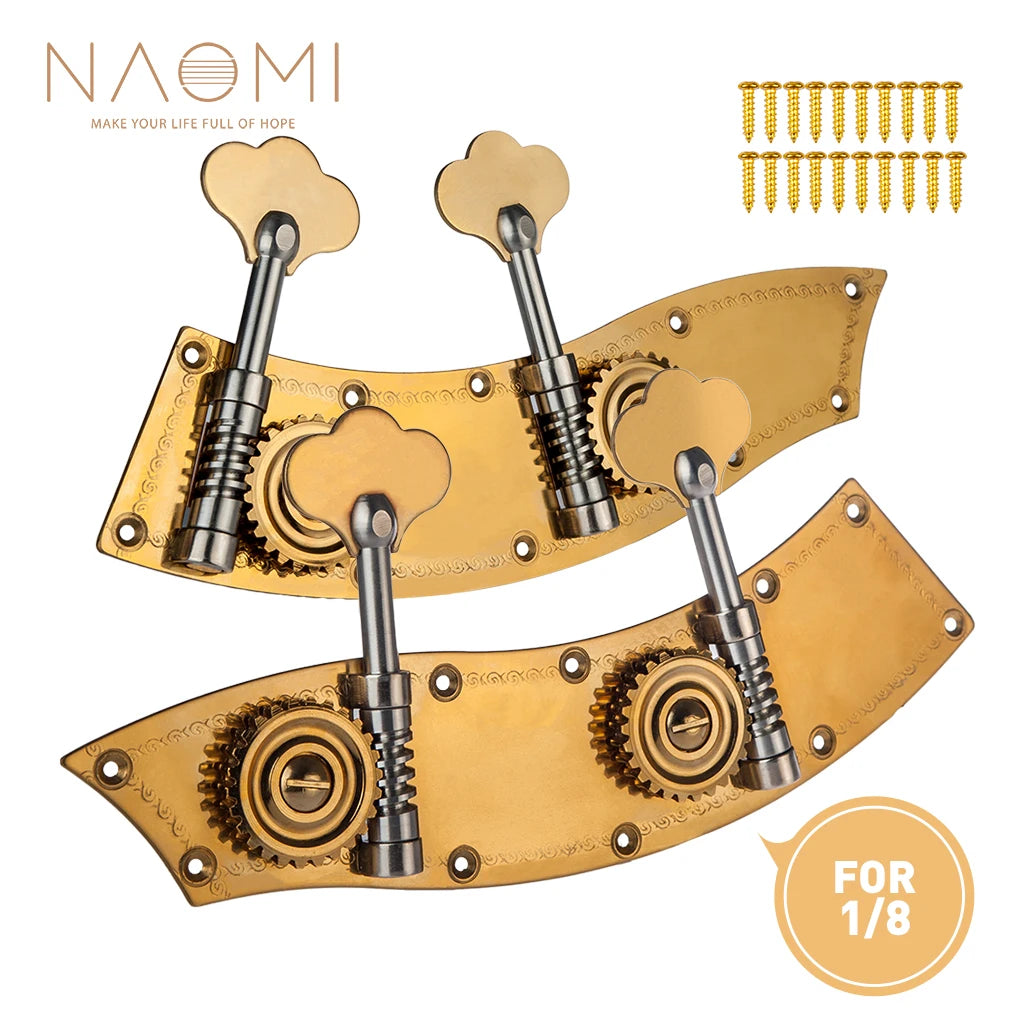 NAOMI Double Bass Tuning Pegs Tuner Set Dual Tuner Plate/Single Tuner/German Style Bass Tuner ContraBass Machine Head