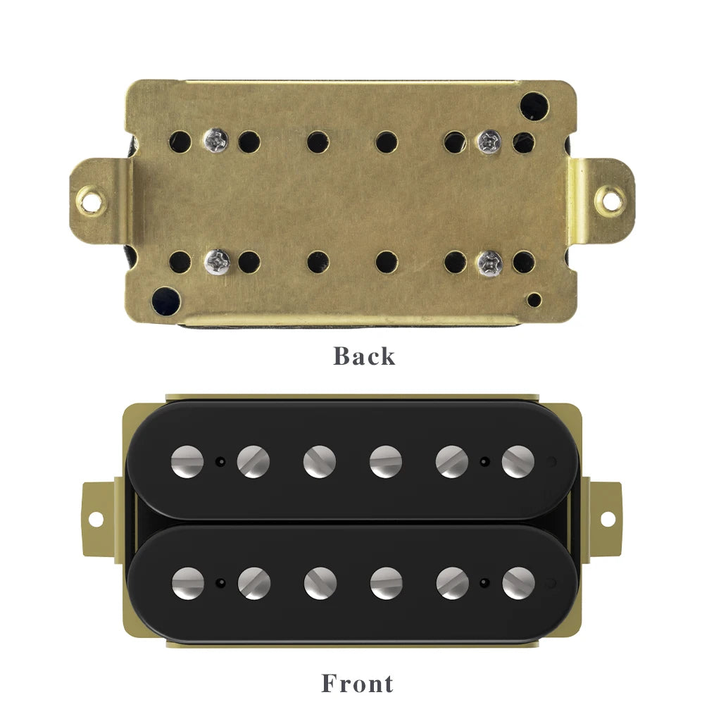 NAOMI 2pcs Neck-Bridge Humbucker Double Coil LP Electric Guitar Pickups Set Ceramic Magnet w/ Height Adjustable Screws