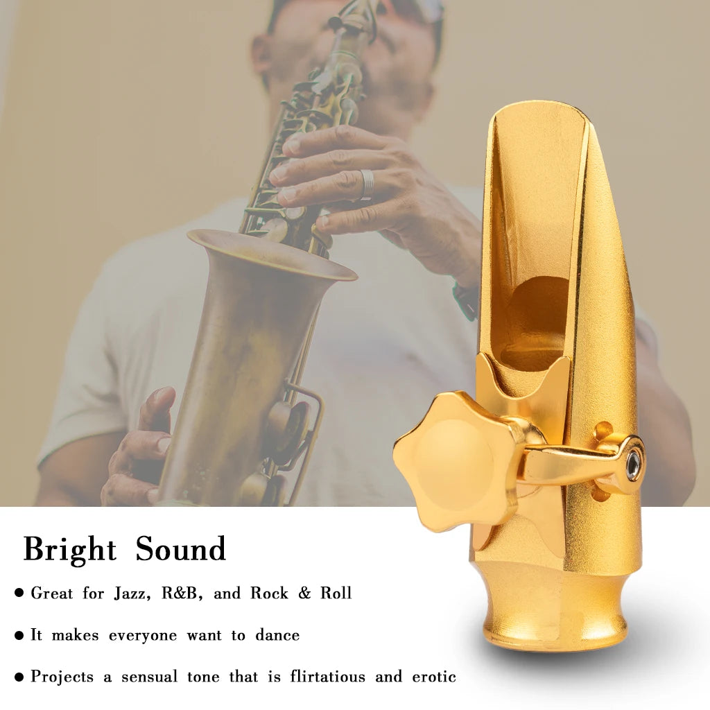 NAOMI Professional Soprano Saxophone Mouthpiece w/Cap And Adjustable Sax Ligature Size 5.6.7.8.9 Step Baffle