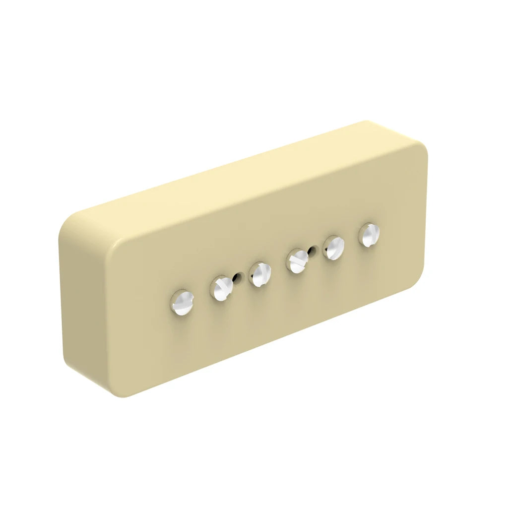 NAOMI 2pcs Vintage P90 Soapbar Style Electric Guitar Pickup Neck&Bridge Set 50/52mm w/ 6pcs Adjustable Screws Ivory Like Cover