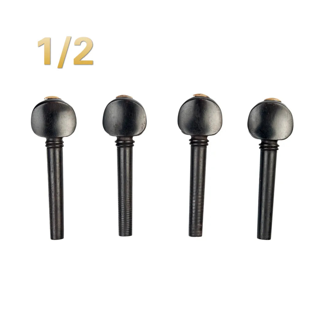 NAOMI 4pcs/1set Violin Tuning Pegs Ebony Wood Tuning Pegs w/ Gold Tips Unfitted Undrilled For 4/4-1/8 Violin