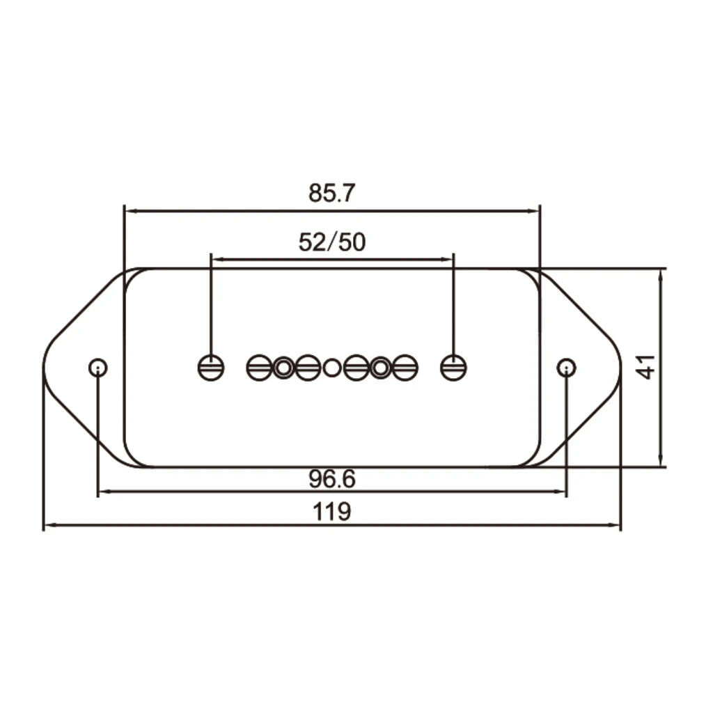 NAOMI P90 Dog Ear Style Electric Guitar Bridge Position 52mm Pole Spacing 7.2K Resistance W/ Neutral Tone And Less Humming