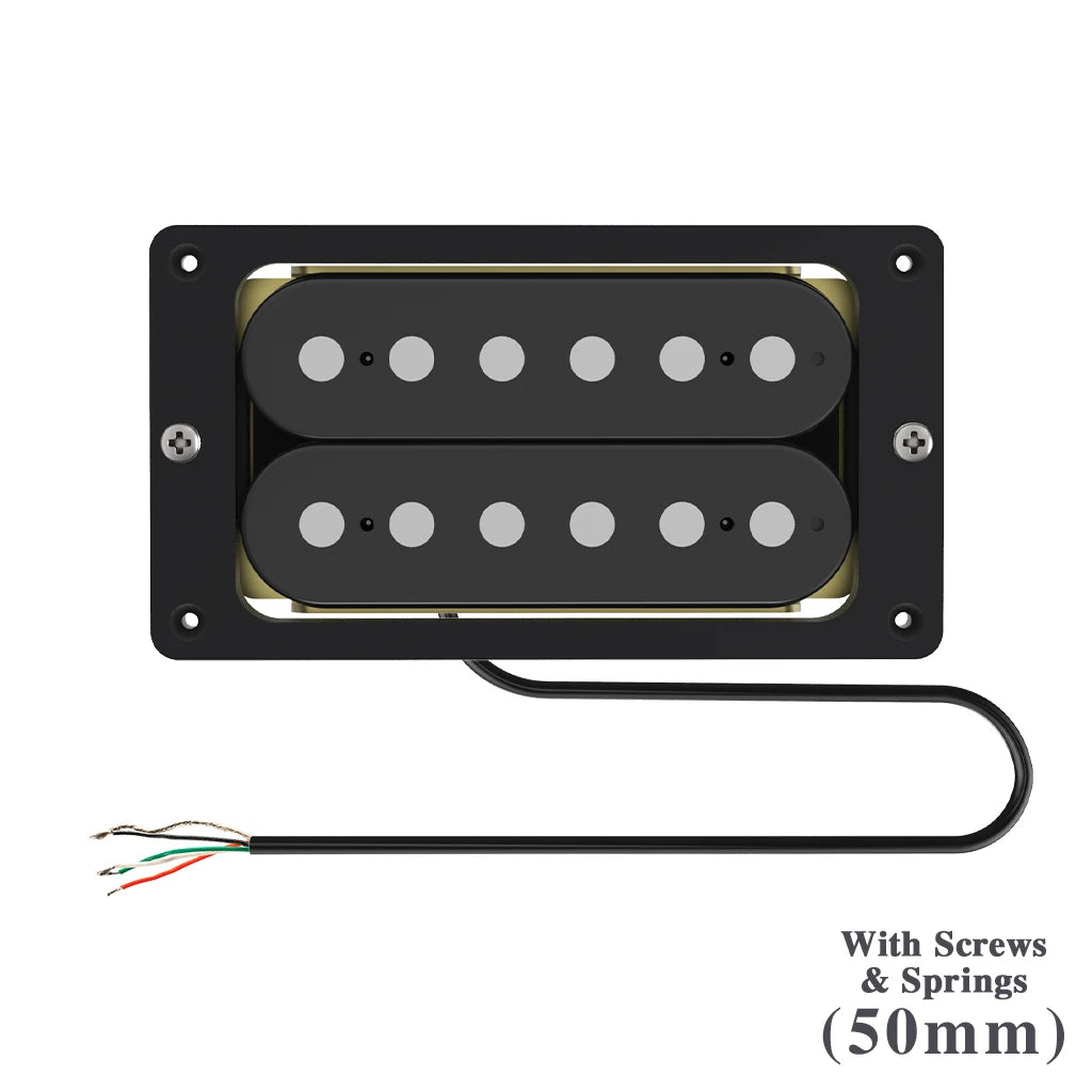 NAOMI Humbucker Electric Guitar Pickup Neck 50mm Ceramic Magnet Copper Base Plate w/ Cover Frame Mounting Ring High Output