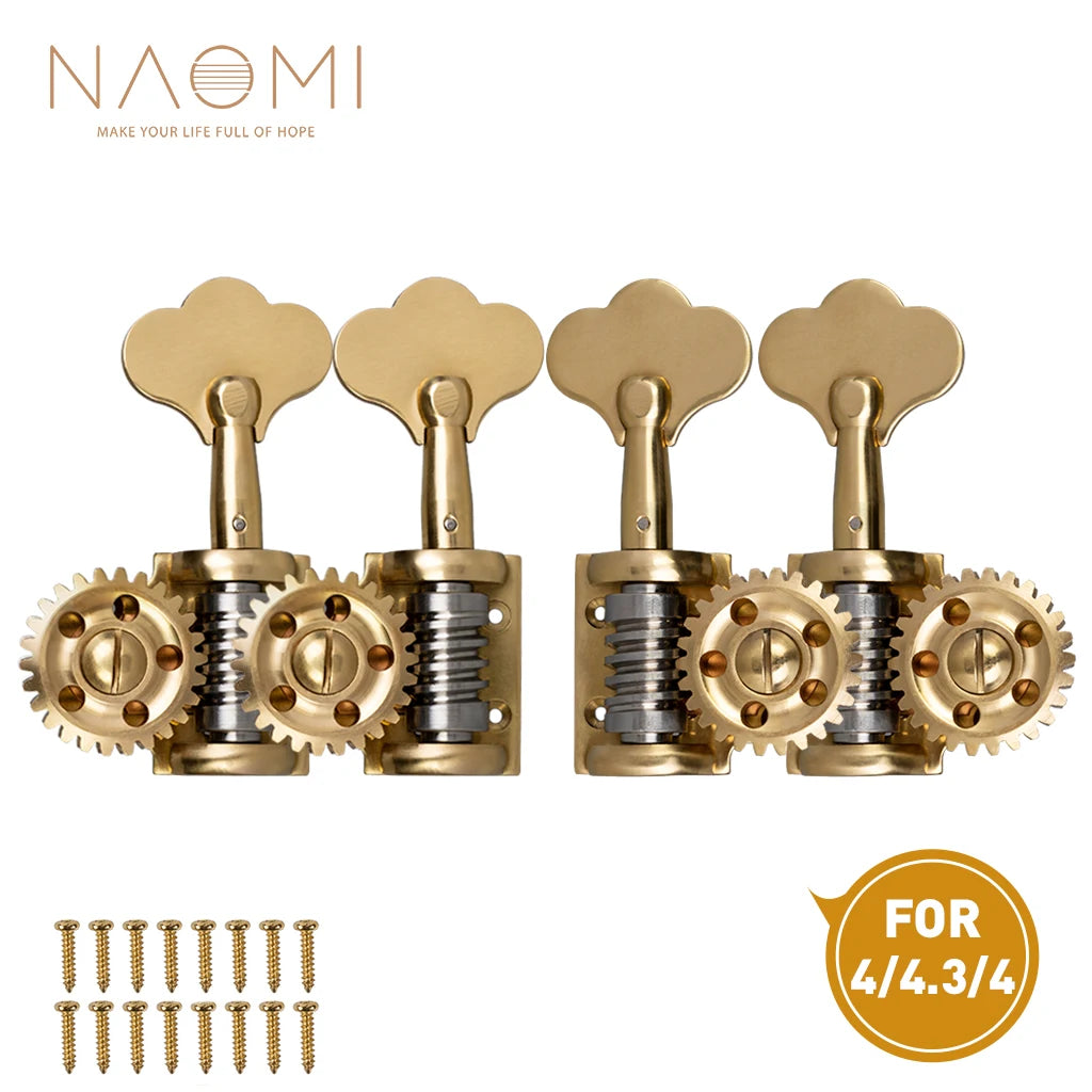 NAOMI Double Bass Tuning Pegs Tuner Set Dual Tuner Plate/Single Tuner/German Style Bass Tuner ContraBass Machine Head