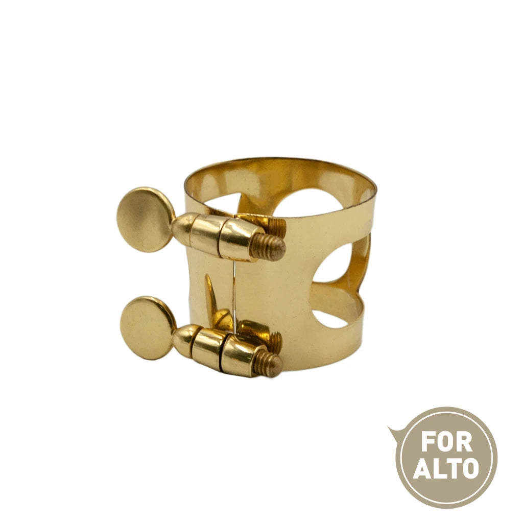 NAOMI Alto/Tenor/Soprano Saxophone Bakelite Mouthpiece Ligature Golden-plated/Chrome Clamp With Adjustable Double Screw