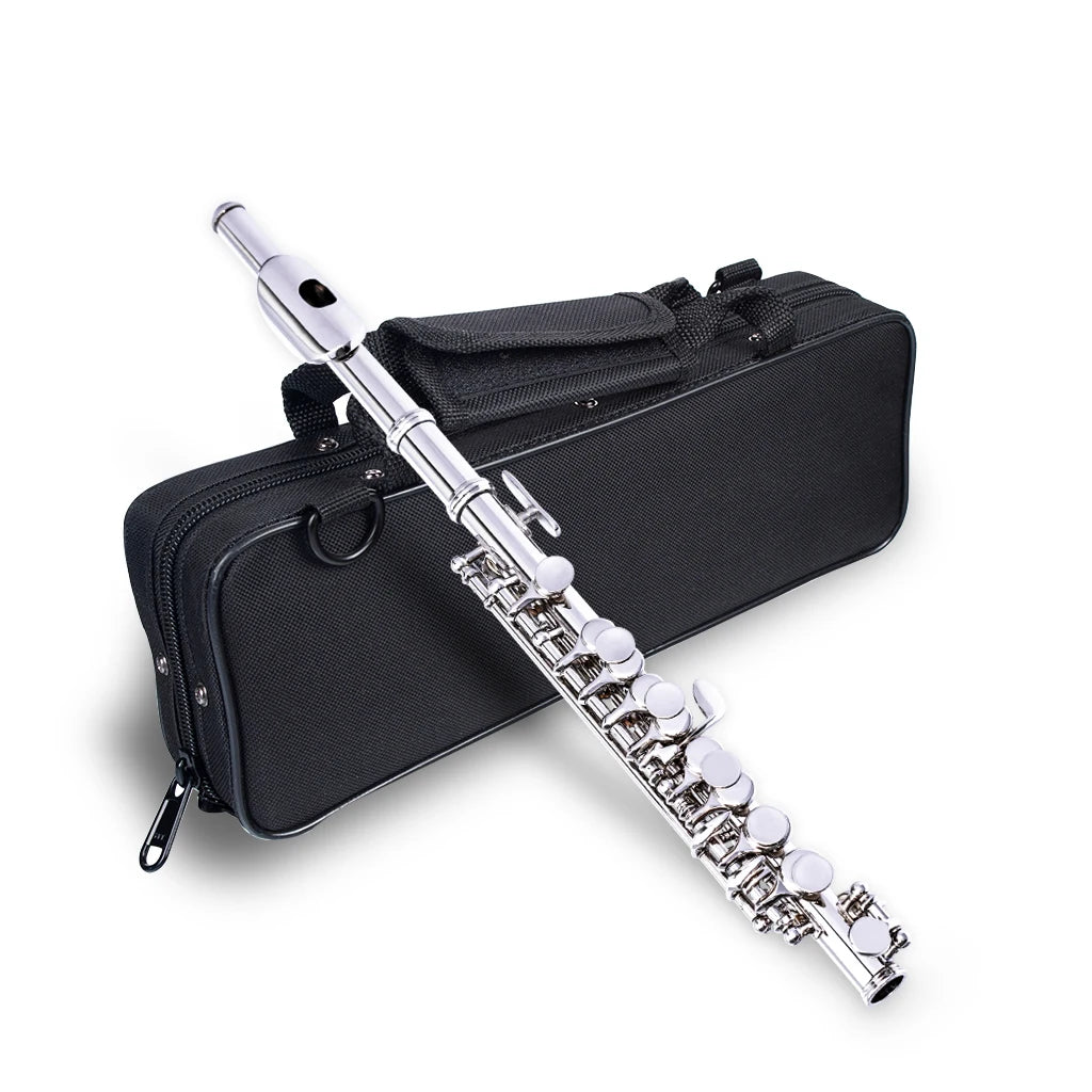 NAOMI Nickel Plated C Key Piccolo Silver Color W/ Case Cleaning Rod And Cloth And Gloves Cupronickel Piccolo Set