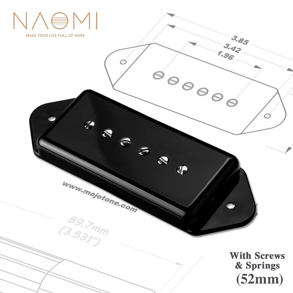 NAOMI P90 Dog Ear Style Electric Guitar Bridge Position 52mm Pole Spacing 7.2K Resistance W/ Neutral Tone And Less Humming
