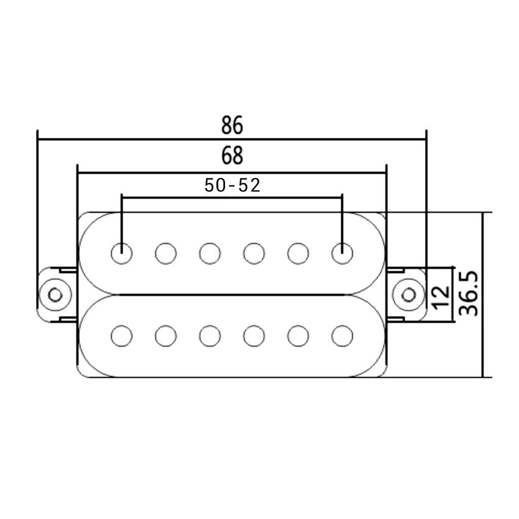 NAOMI 2pcs Electric Guitar Humbucker Pickup Set Neck-Bridge 50-52mm w/ Adjustable Hexagonal Screw Pole Pieces Ceramic Pickup