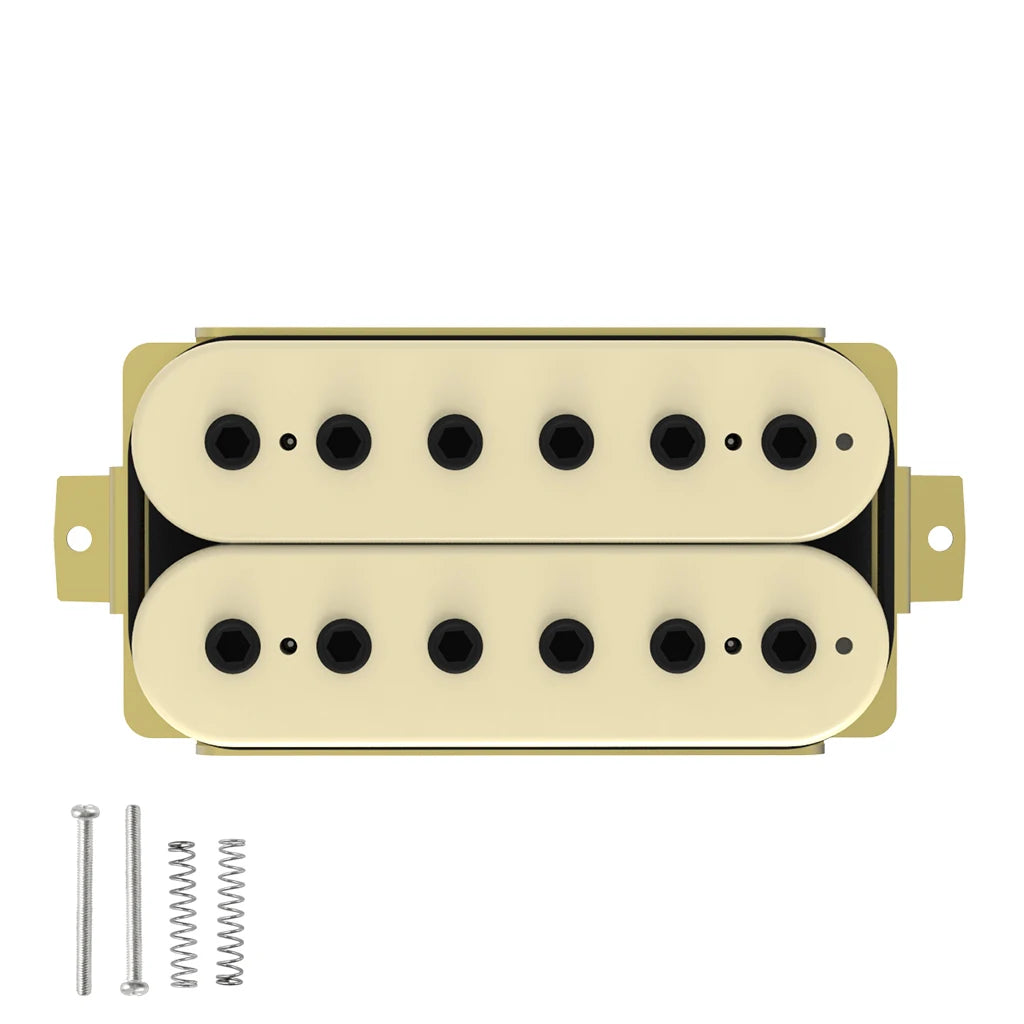 NAOMI 2pcs Double Coil Humbucker Electric Guitar Pickup Set Neck/Bridge Ceramic Magnet w/ 12 Adjustable Hexagonal Pole Pieces