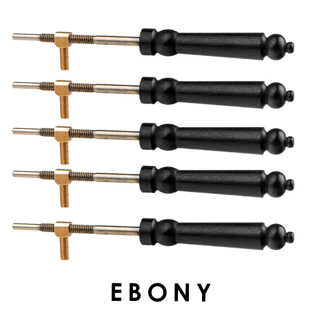 Authentic Baroque Violin Bow Frog Buttons - Snakewood Ebony 4/4 Fiddle Parts w/ Eyelet Rod for Luthier & Repair