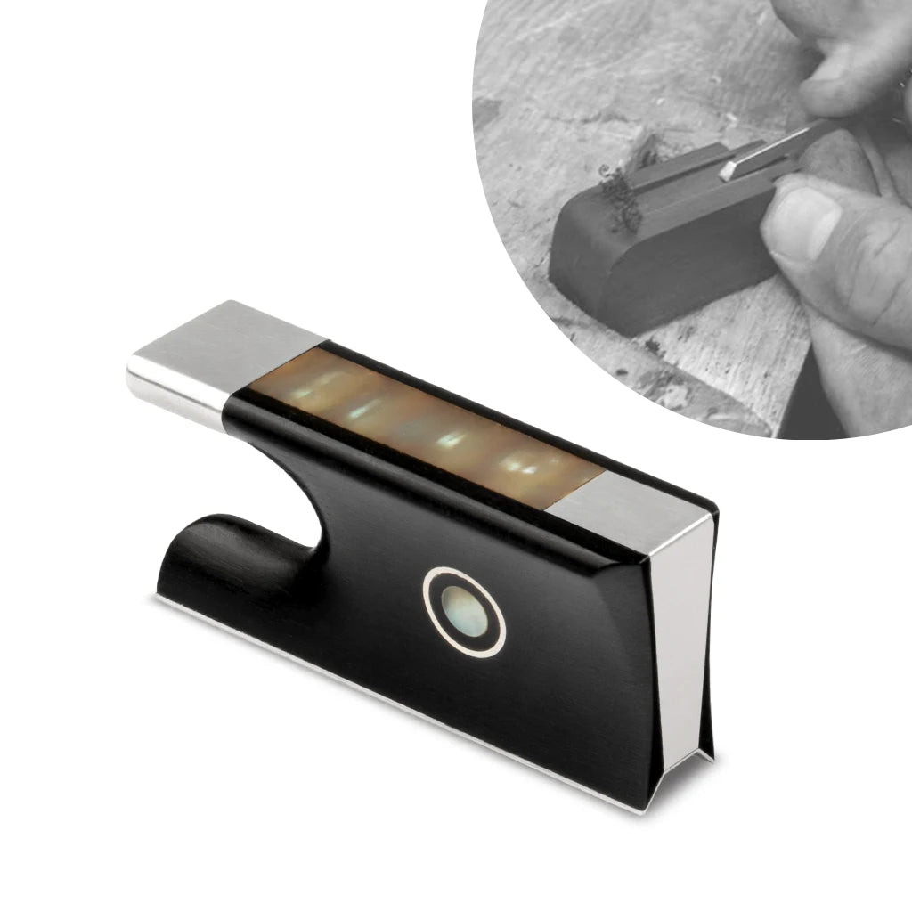 NAOMI Professional Ebony Frogs Special Corner Cutting Process 4/4 Violin Bow Frog