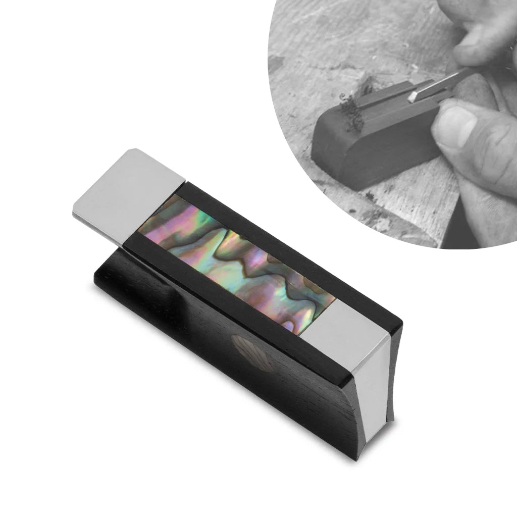 NAOMI Cupronickel Mounting Ebony Frog W/ Abalone Dot Inlay 4/4 Violin Fiddle Bow Inlay