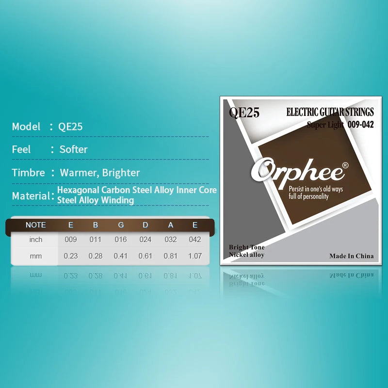 NAOMI Orphee Acoustic/Electric/Classical Guitar Strings Set Nickel Alloy Bright Tone Silver Line Full Timbre 85/15 Bronze