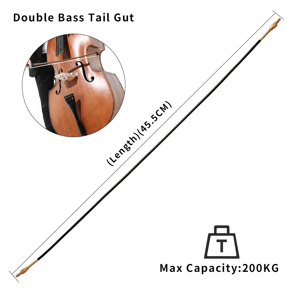 NAOMI Double Bass Tailgut Tail Gut Made of Steel Violin Tailpiece Non-slip Wire Tailcord with Brass Screws
