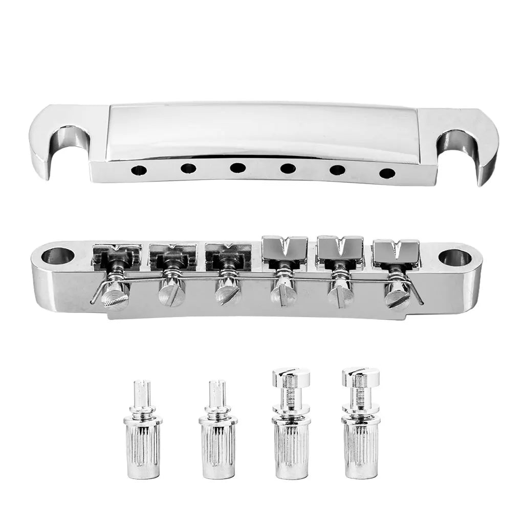 NAOMI Guyker Tune-O-Matic Roller Saddle Guitar Bridge For LP SG 6 String Guitars Electric Guitar 1 Set of 6 Strings Guitar