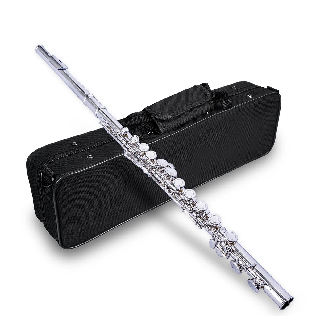NAOMI Professional 16-Holes C Key Concert Flute Closed Pore Cupronickel Silver Plated Flute