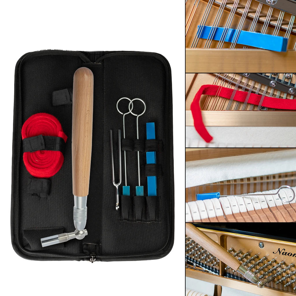 NAOMI Professional Portable Lever Piano Tuning Tuner Mute Kit Tools With Case Piano Tuning Lever Tools Kit Mute Wood Hammer SET