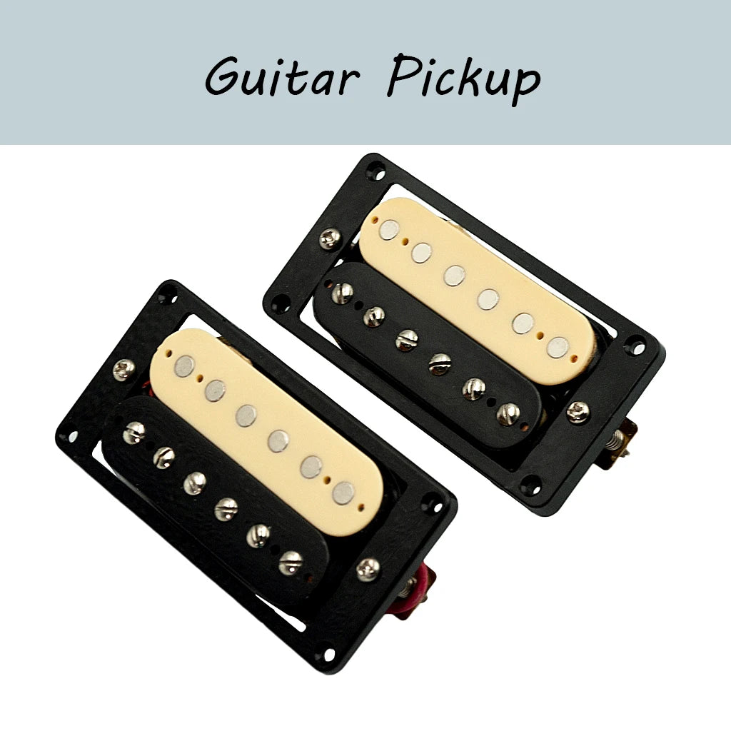 NAOMI 2PCS Guitar Pickup Zebra Faced Humbucker Double Coil Electric Guitar Pickups 50/52mm With installing Frame