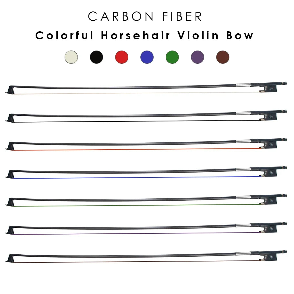 4/4 3/4 1/2 1/4 1/8 Size Violin Carbon Fiber Violins Bow Fiddle Bows Blue Real Mongolia Horsehair Ebony Frog Violino Accessories
