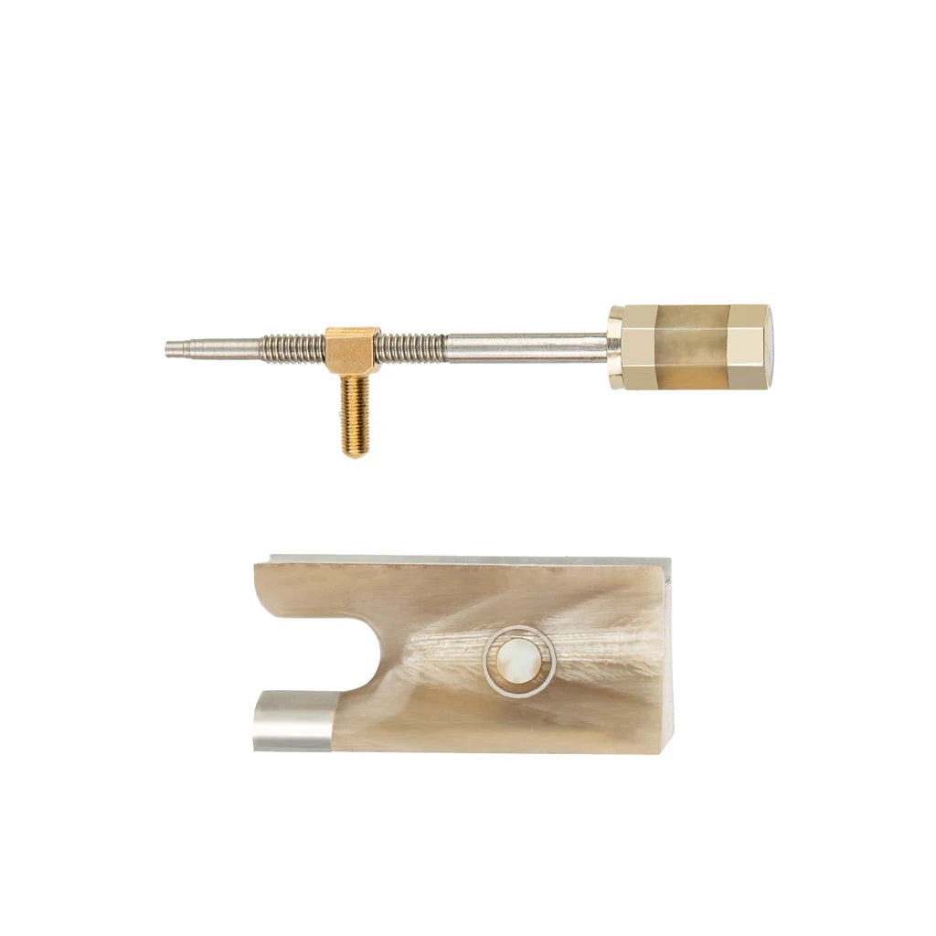 NAOMI White OX Horn Advanced Level Cupronickel Mounted Frog for 4/4 Violin Bow