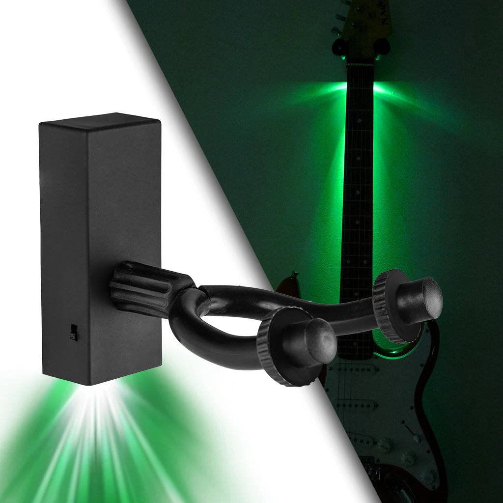 NAOMI Durable Guitar Hanger Wall Hook Stand Guitarra Bracket Holder LED Light
