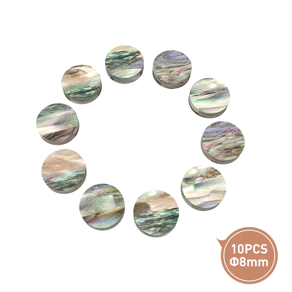 NAOMI 10 PCS Abalone Shell Guitar Fretboard Dots Fingerboard Markers Inlay Dots Fingerboard Neck Side Dots Diameter Of 3mm-12mm