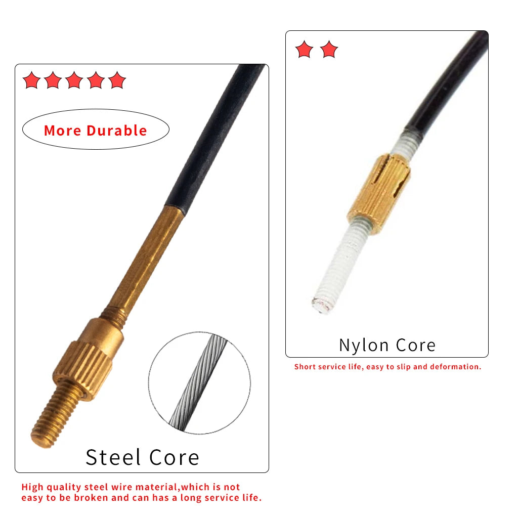 NAOMI Double Bass Tailgut Tail Gut Made of Steel Violin Tailpiece Non-slip Wire Tailcord with Brass Screws