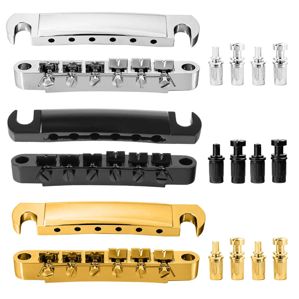 NAOMI Guyker Tune-O-Matic Roller Saddle Guitar Bridge For LP SG 6 String Guitars Electric Guitar 1 Set of 6 Strings Guitar