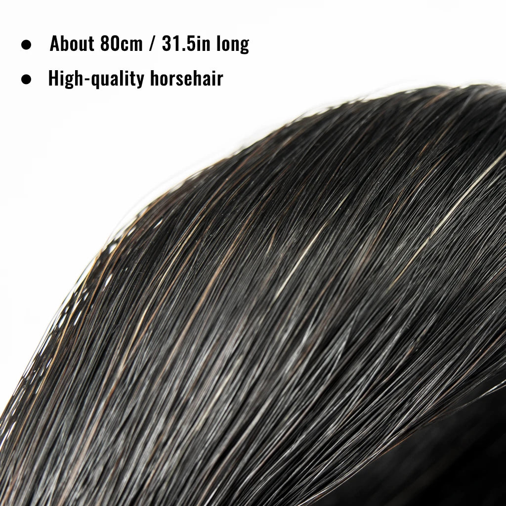 1 Hank Genuine Traditional Horse Hair Tail Hair Unbleached Natural Horsehair 80cm For Violin Viola Brazilwood Carbon Fiber Bow