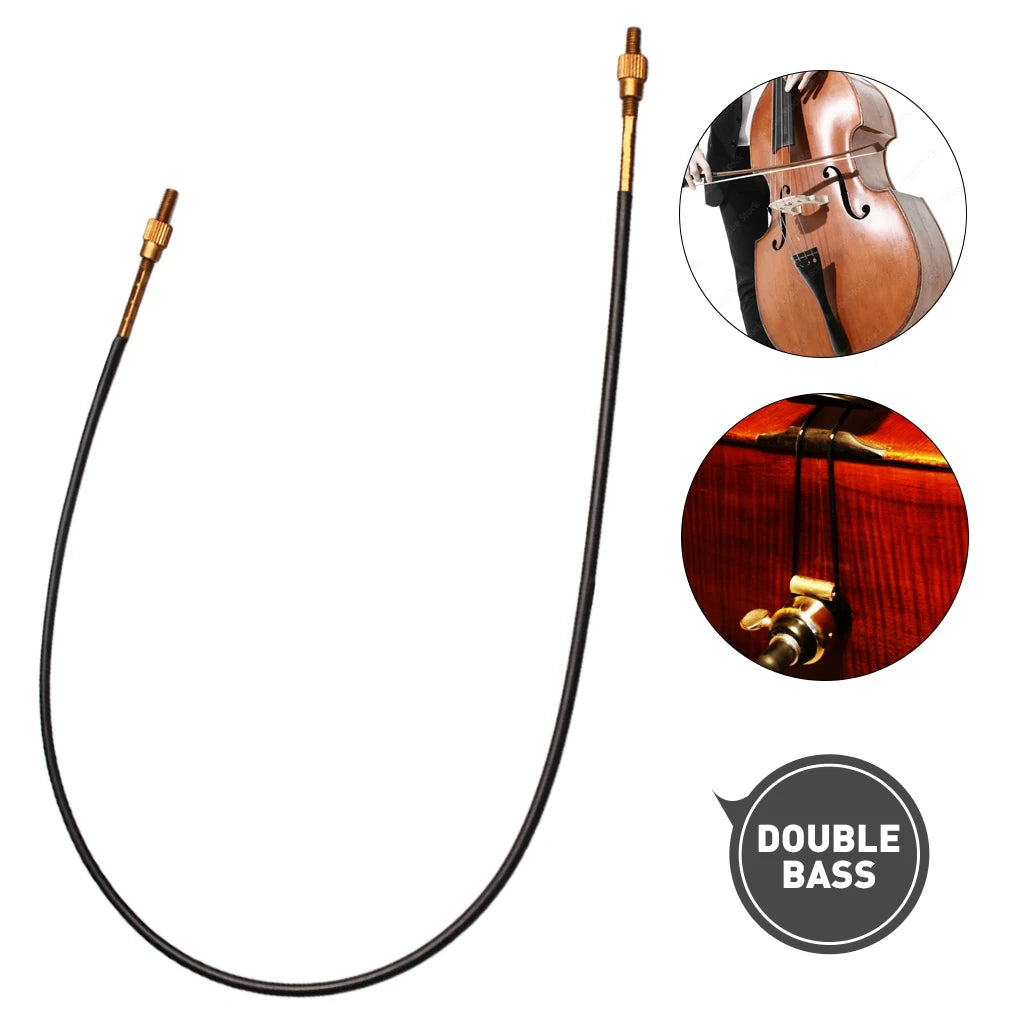 NAOMI Double Bass Tailgut Tail Gut Made of Steel Violin Tailpiece Non-slip Wire Tailcord with Brass Screws
