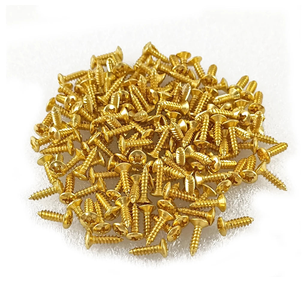 NAOMI 50PCS ST TL Style Electric Bass Guitar Pickguard Screws 3*12mm Cavity Cover Jack Cover Plate Screw